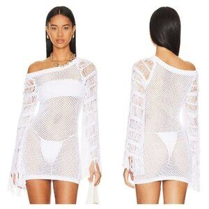 Camila Coelho Carlin Off Shoulder Knit Mini Dress - White